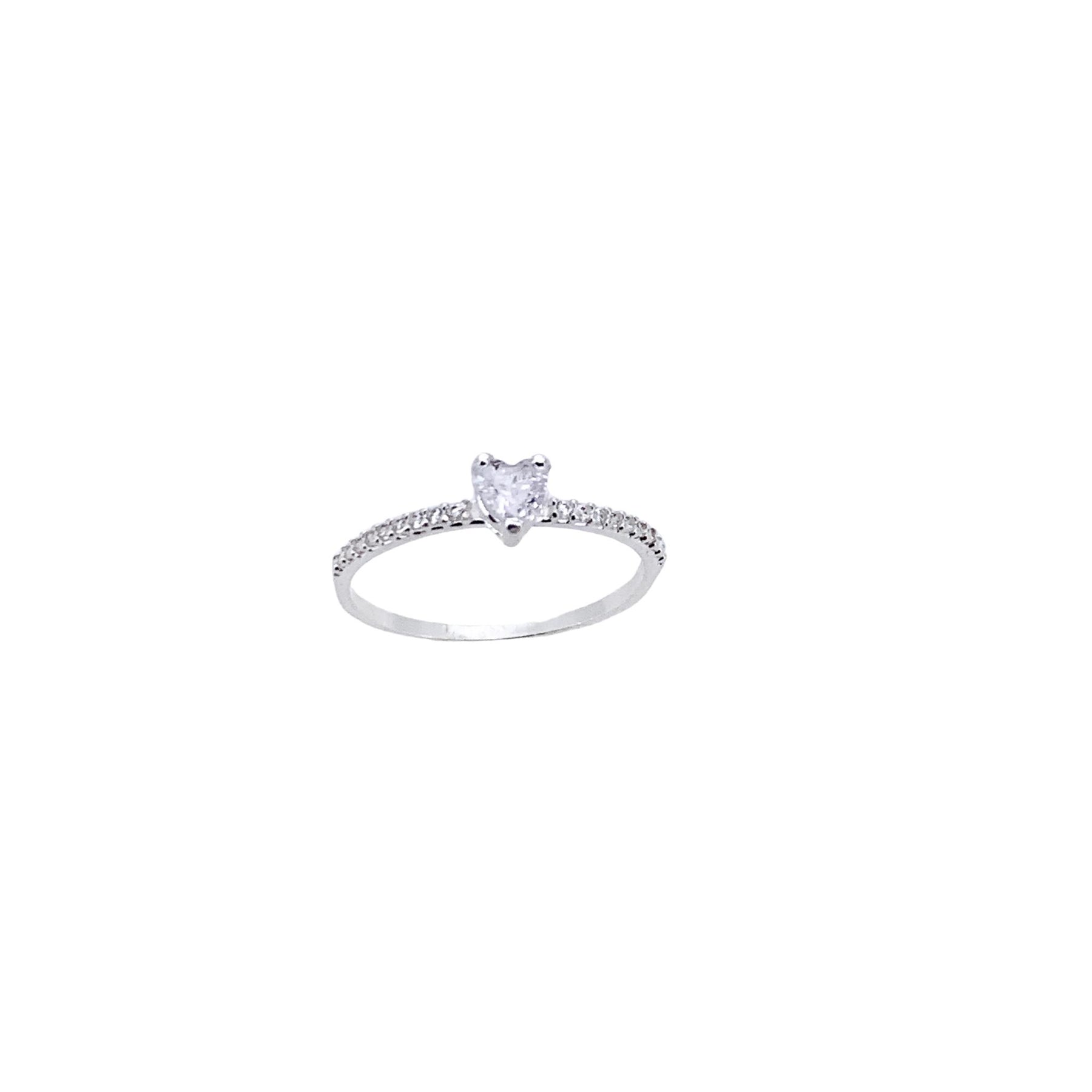 Anel Fino Prata Amour Coração 3 POR R$200
