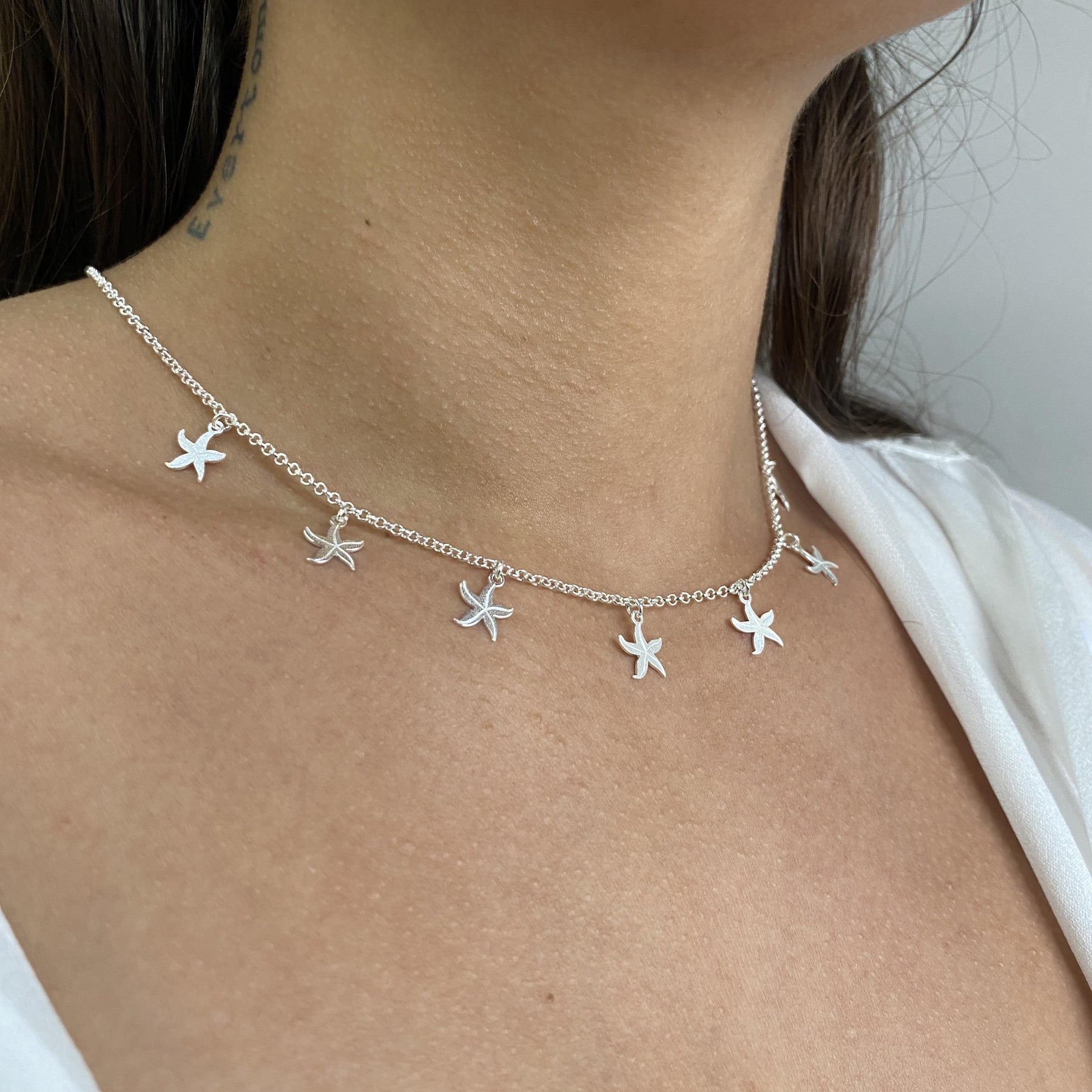 Choker Prata Estrelas do Mar