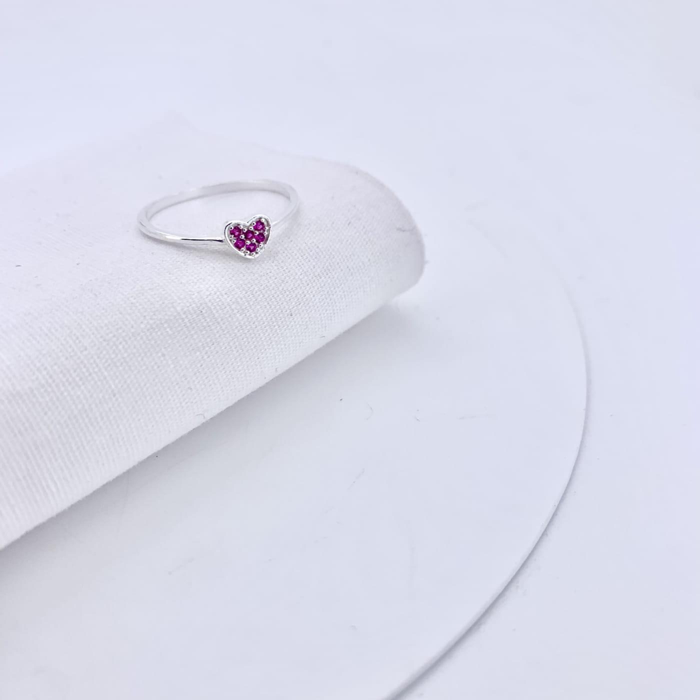 Anel Prata Amour Coração 3 POR R$200