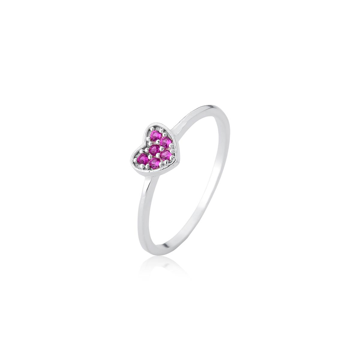 Anel Prata Amour Coração 3 POR R$200