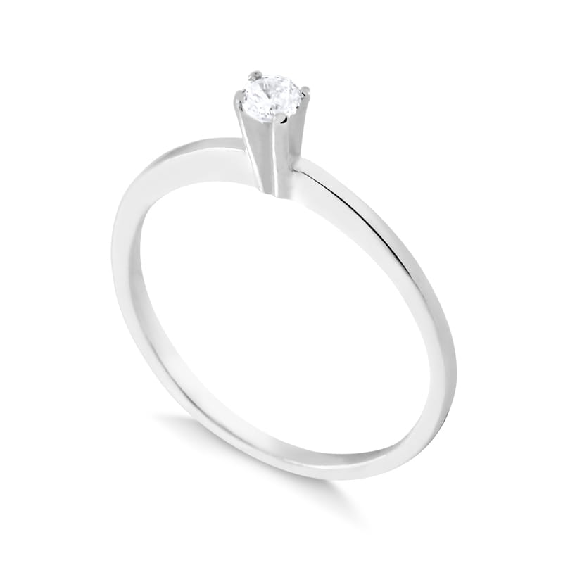 Anel Prata Lorenna Solitario 3MM Cristal Unico 3 POR R$200