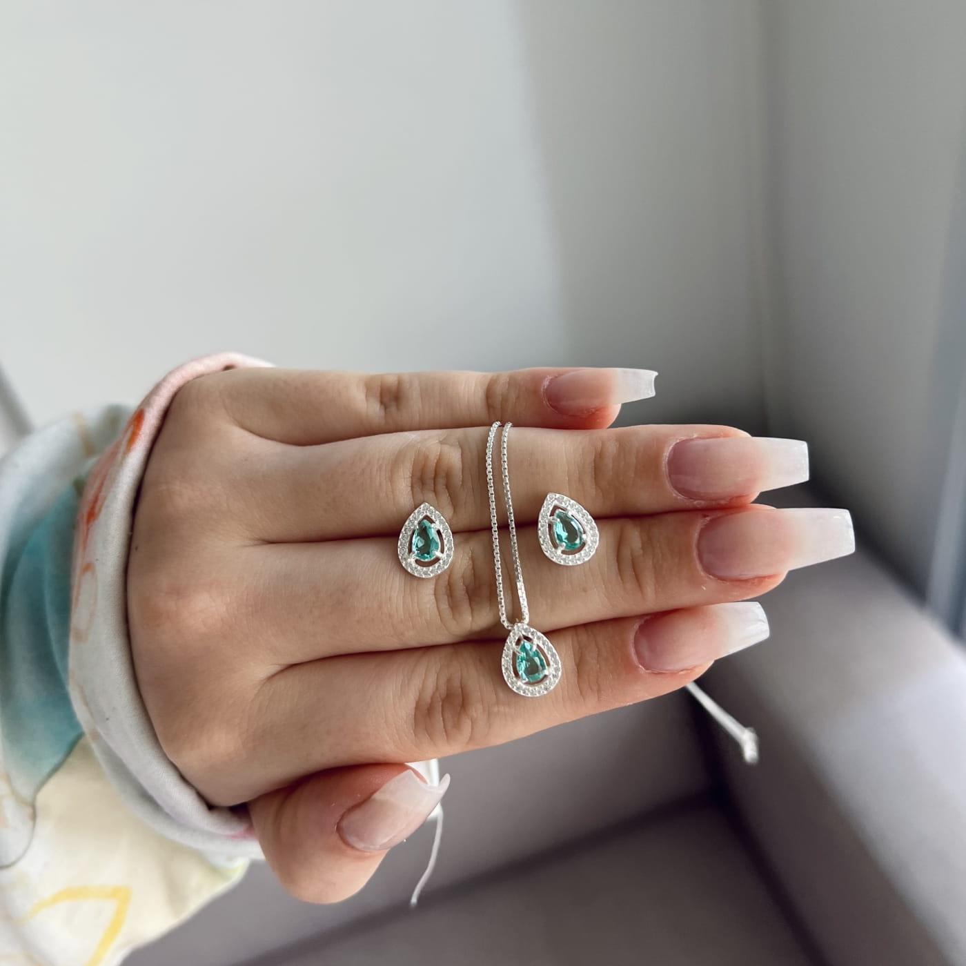 Conjunto Prata Celle Moldura de Gota