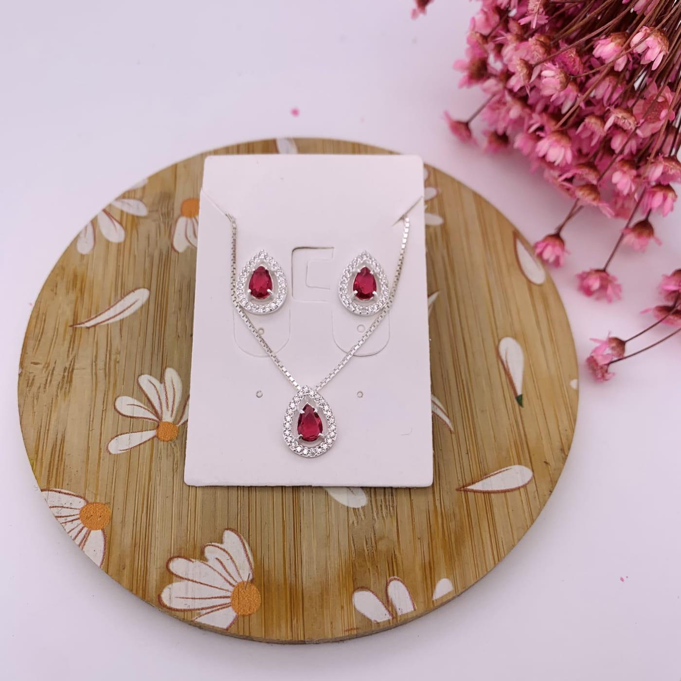 Conjunto Prata Celle Moldura de Gota