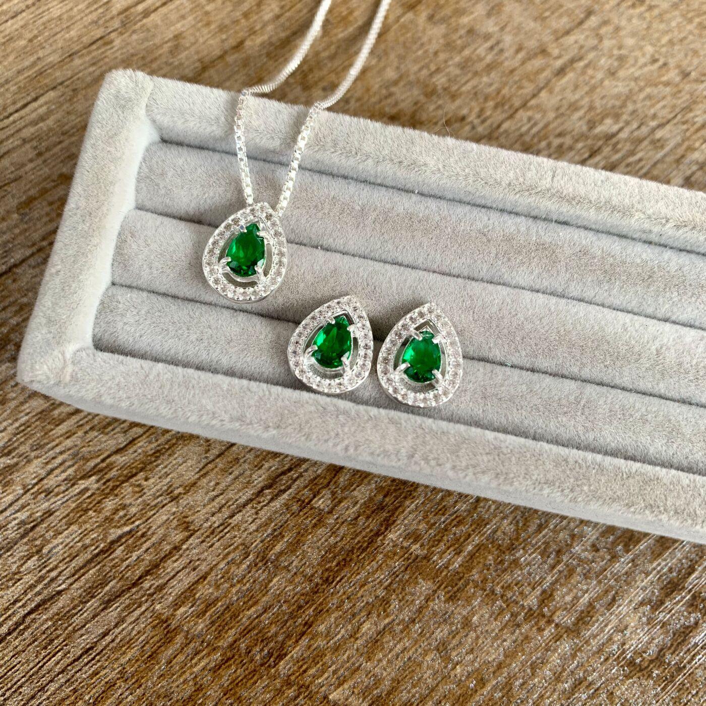 Conjunto Prata Celle Moldura de Gota