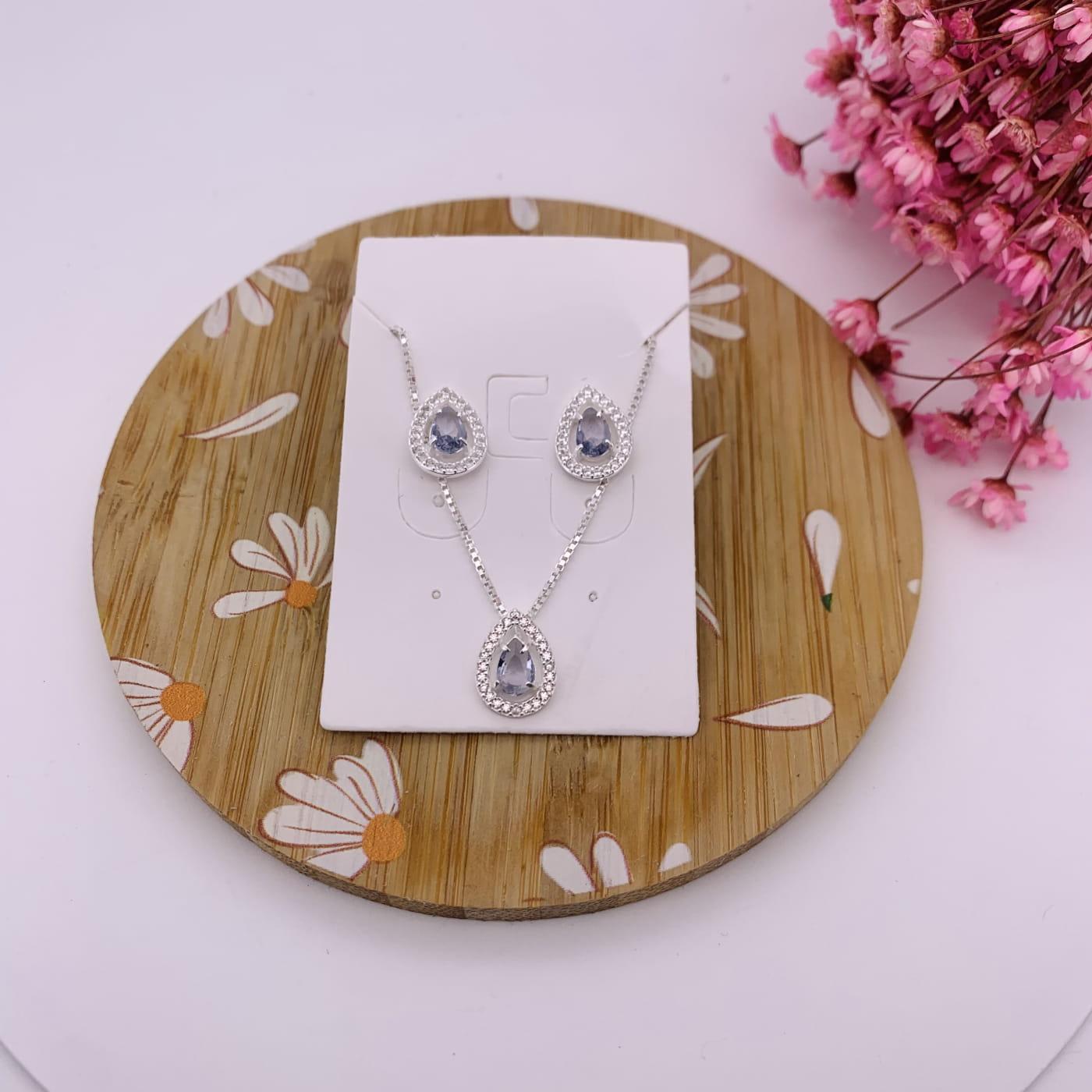 Conjunto Prata Celle Moldura de Gota