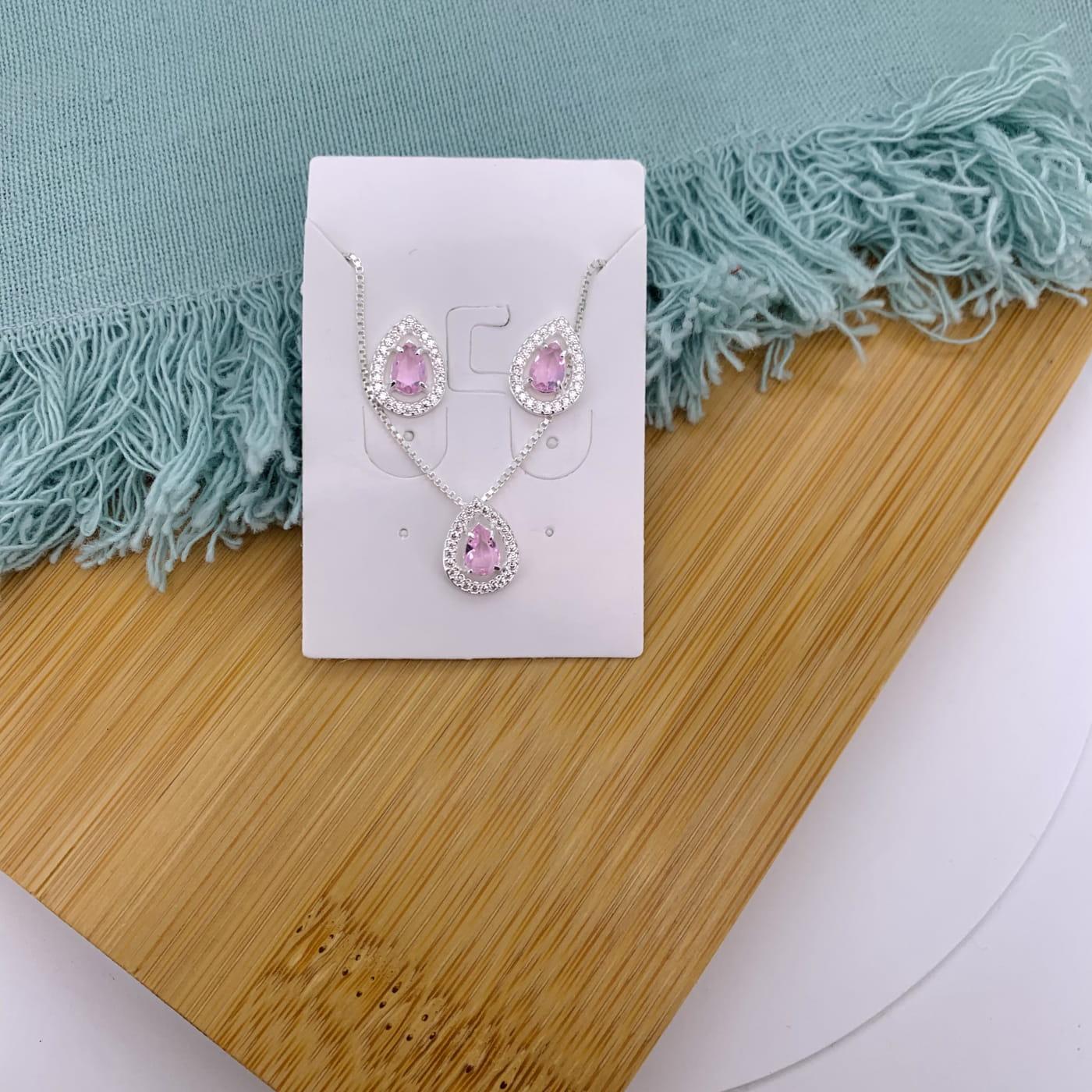 Conjunto Prata Celle Moldura de Gota