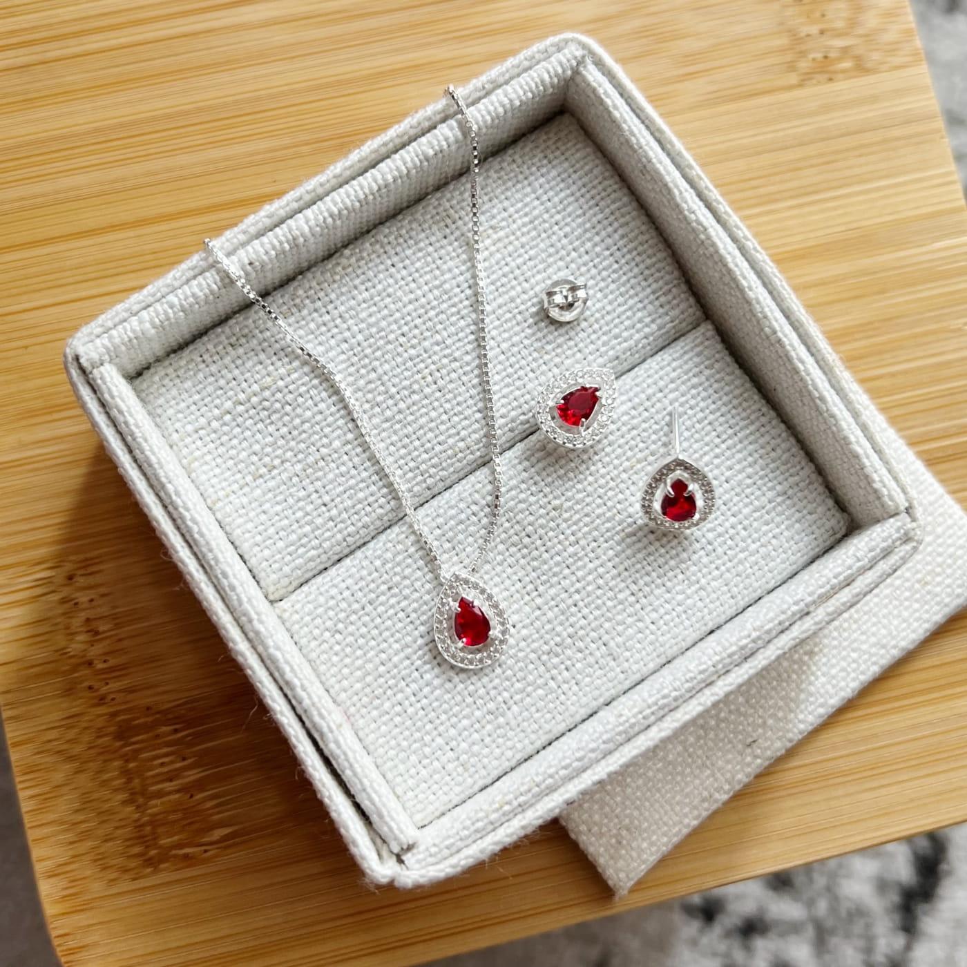 Conjunto Prata Celle Moldura de Gota