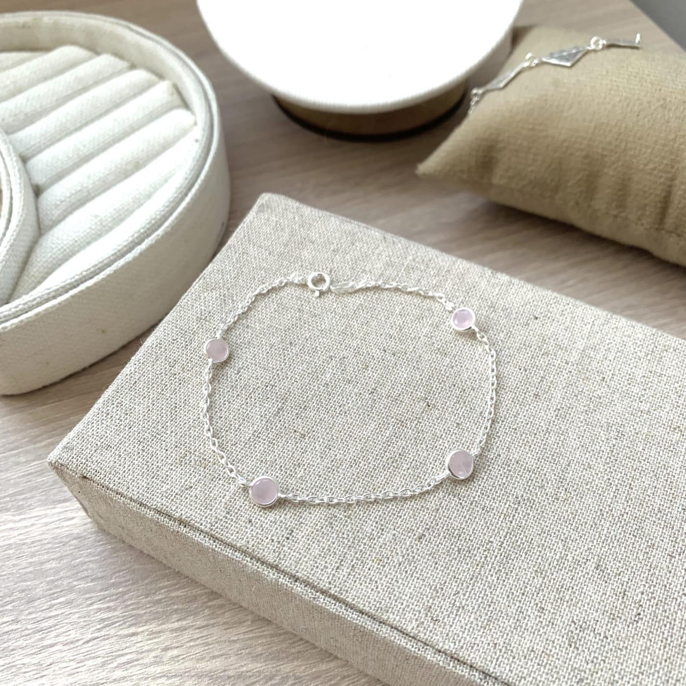 Pulseira Prata Lorena 4 Cristais Brilhantes