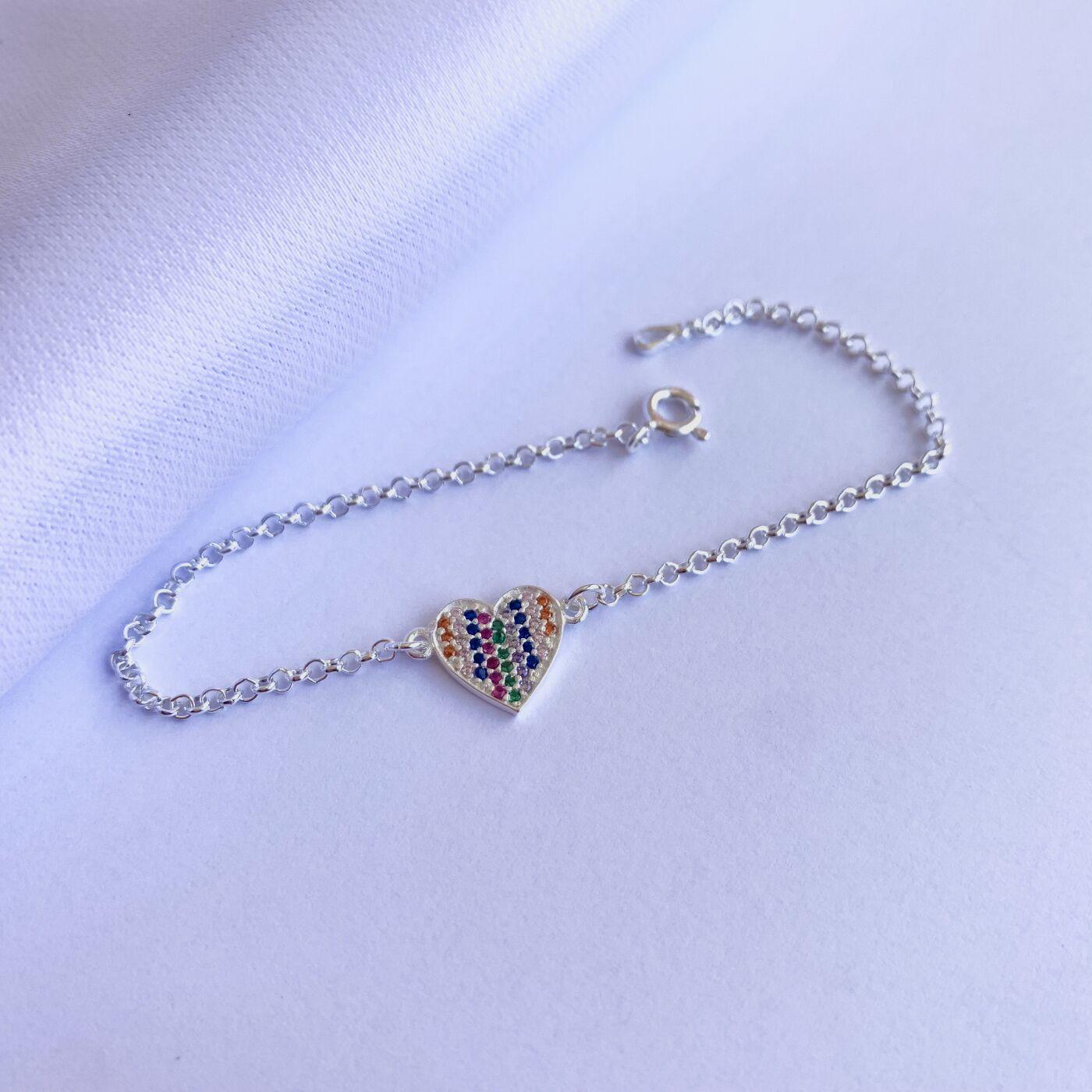 Pulseira Prata Blair Coração Brilhante Cristais