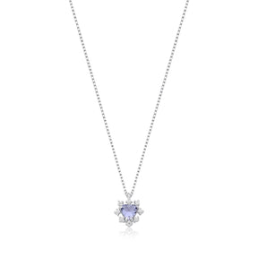 Colar Prata Isadora de Coração com Cristal Cravejado