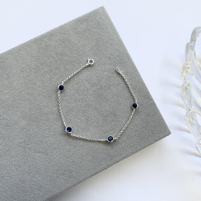 Pulseira Prata Lorena 4 Cristais Brilhantes