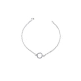 Pulseira Prata Redonda de Cristal Elo Português