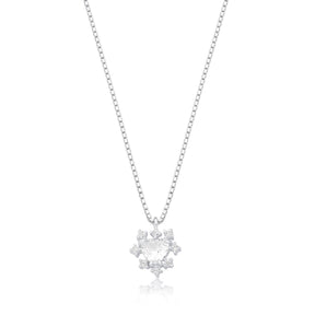 Colar Prata Isadora de Coração com Cristal Cravejado