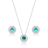 Conjunto Prata Isabel Moldura Iluminado Redondo Cravejado