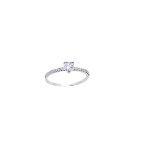 Anel Fino Prata Amour Coração 3 POR R$200