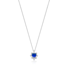 Colar Prata Isadora de Coração com Cristal Cravejado