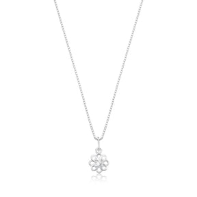 Colar Prata Rose com Pedra Brilhante Cristal Cravejado