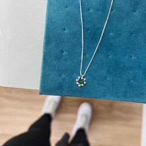 Colar Prata Isadora de Coração com Cristal Cravejado