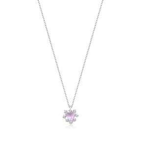 Colar Prata Isadora Moldura de Coração com Cristal