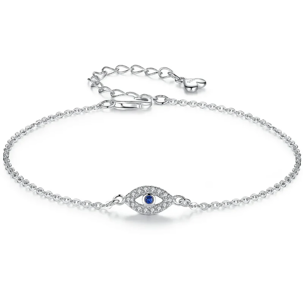 Pulseira Prata Greek Proteção Olho Grego Cílios Veneziana Cravejado