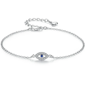 Pulseira Prata Greek Proteção Olho Grego Cílios Veneziana Cravejado