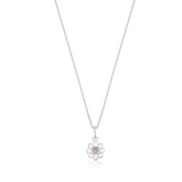Colar Prata Rose com Pedra Brilhante Cristal Cravejado