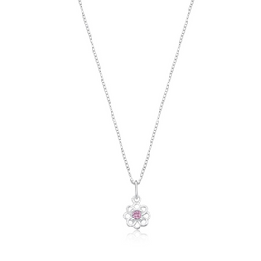 Colar Prata Rose com Pedra Brilhante Cristal Cravejado