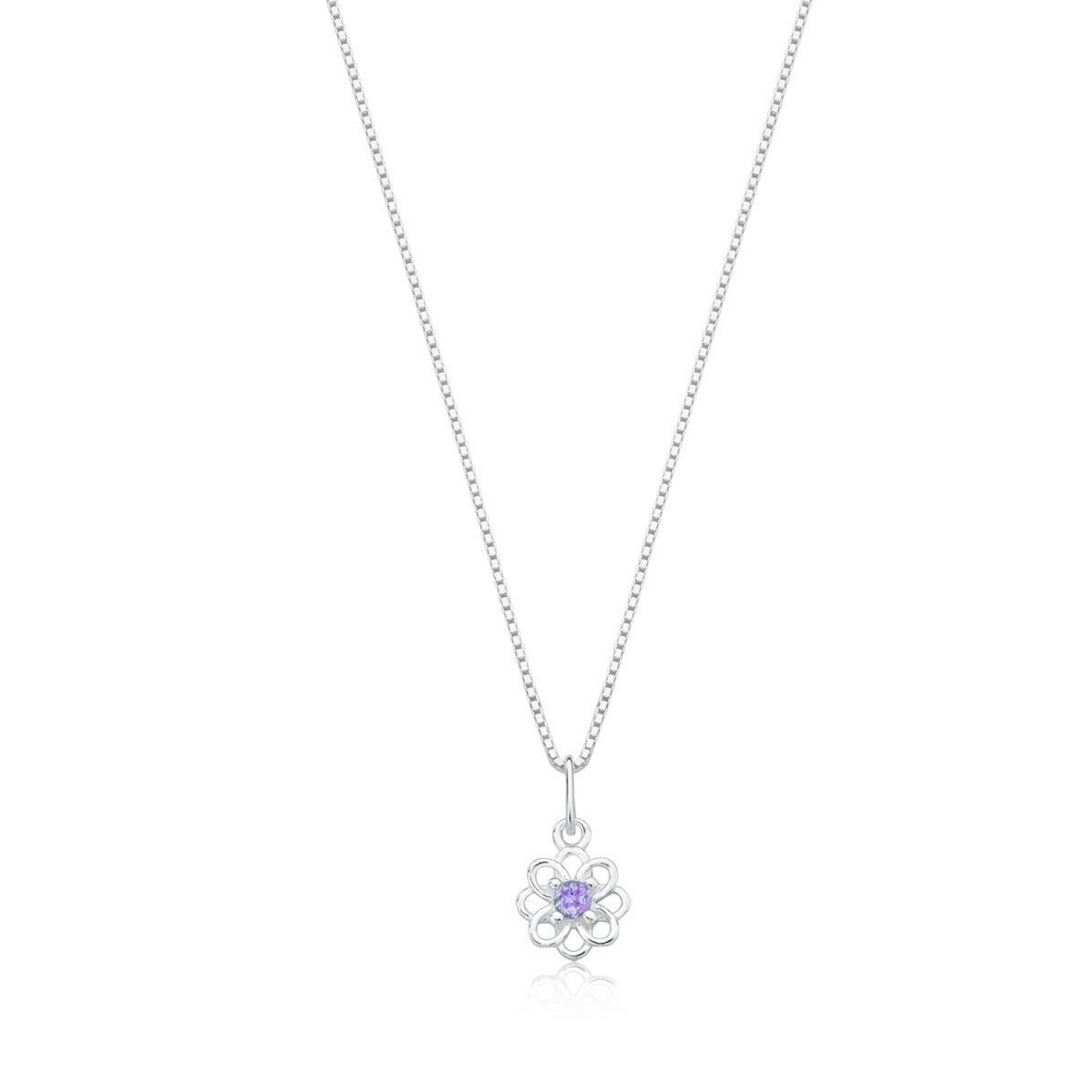 Colar Prata Rose com Pedra Brilhante Cristal Cravejado