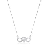 Colar Prata Amor Infinito Brilhante Cravejado