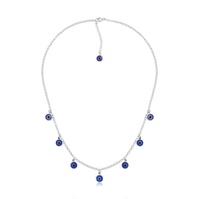 Choker Prata Greek Olho Grego Pendurado