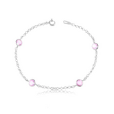 Pulseira Prata Lorena 4 Cristais Cravejados