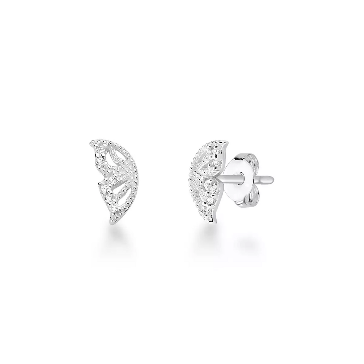 Conjunto Prata Viena Butterfly Asa Aberta Cristal Brilhante