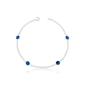 Pulseira Prata Lorena 4 Cristais Cravejados