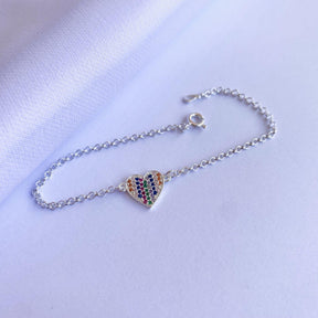 Pulseira Prata Blair Coração Brilhante Cristais