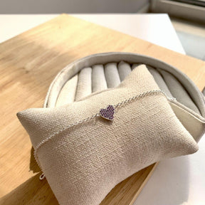 Pulseira Prata Blair Coração Brilhante Cristais