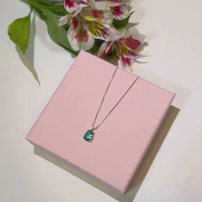 Colar Prata Jasmine Gota Caixa Cristal Cravejado