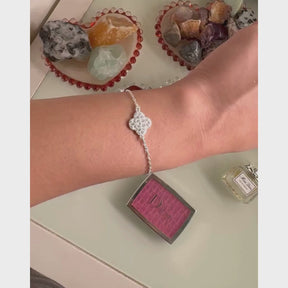 Pulseira Prata Trevo da Sorte Cristais Brilhantes