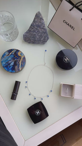 Choker Prata Greek Olho Grego Pendurado