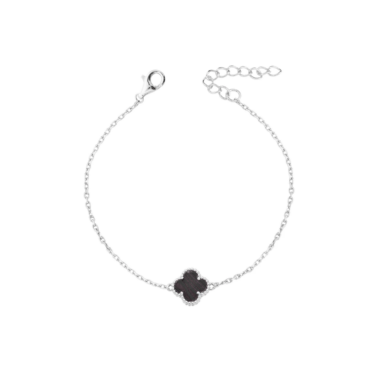 Pulseira Prata Trevo com Zircônia de Cristal Brilhante